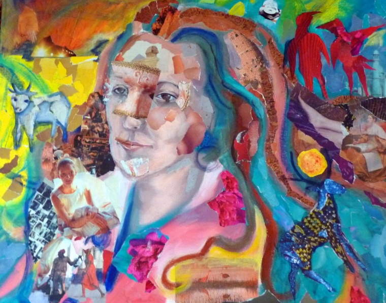 Collage Portrait of Suzanne Edminster by Laura Corben