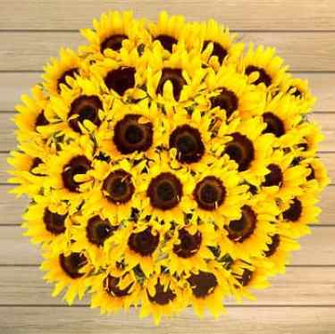 Does the ball of sunflowers remind you of anything?